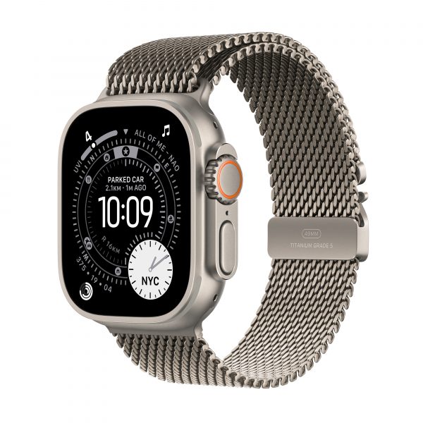 Apple_Watch_Ultra_3_49mm_LTE_Natural_Titanium_Milanese_Loop_Natural_PDP_Image_Position_1__MY-EN Apple Watch Ultra 3 Milanese Loop