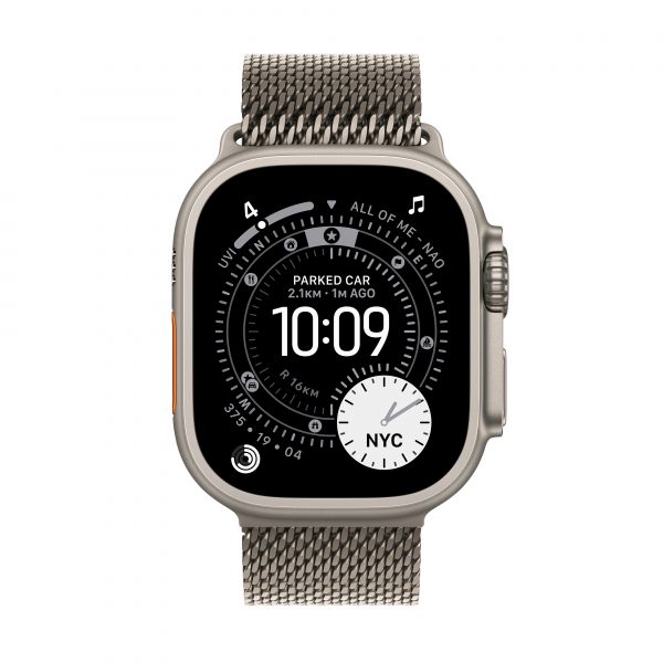 Apple_Watch_Ultra_3_49mm_LTE_Natural_Titanium_Milanese_Loop_Natural_PDP_Image_Position_2__MY-EN Apple Watch Ultra 3 Milanese Loop